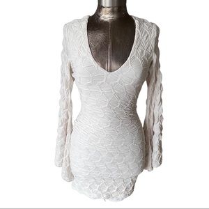 Bebe Addiction Bell Long Sleeve Bodycon Dress